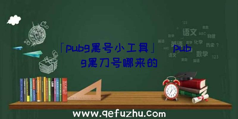 「pubg黑号小工具」|pubg黑刀号哪来的